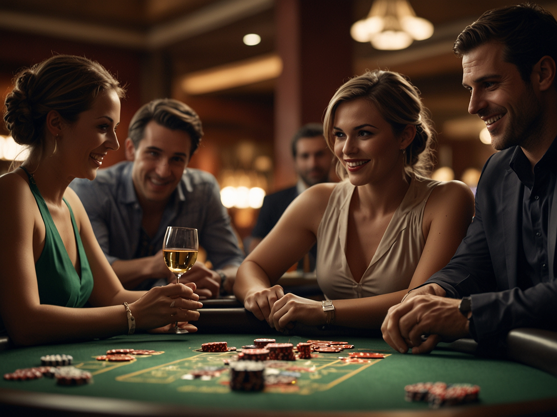 Happy players enjoying online casino